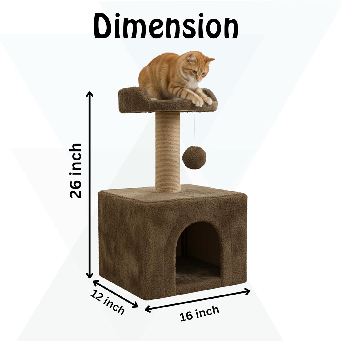 Cat Tree Condo with Scratching Post & Hanging Ball Toy