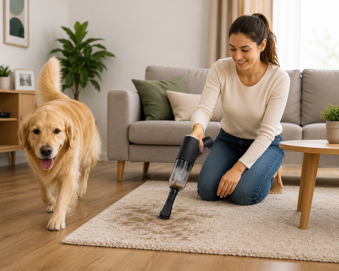 Portable Pet Hair Vacuum Cleaner | Cordless Mini Vacuum for Cat & Dog Fur