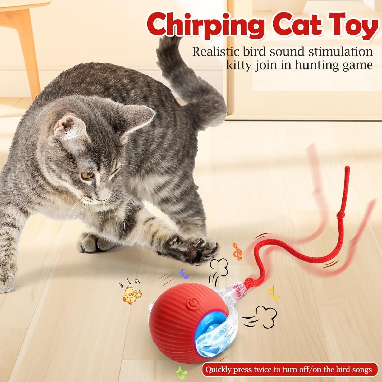 Interactive Rolling Cat Toy – Smart Motion Ball with Tail