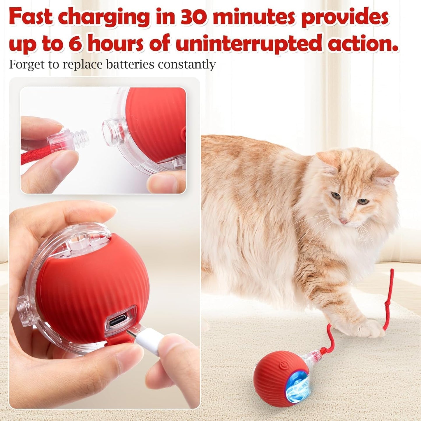 Interactive Rolling Cat Toy – Smart Motion Ball with Tail