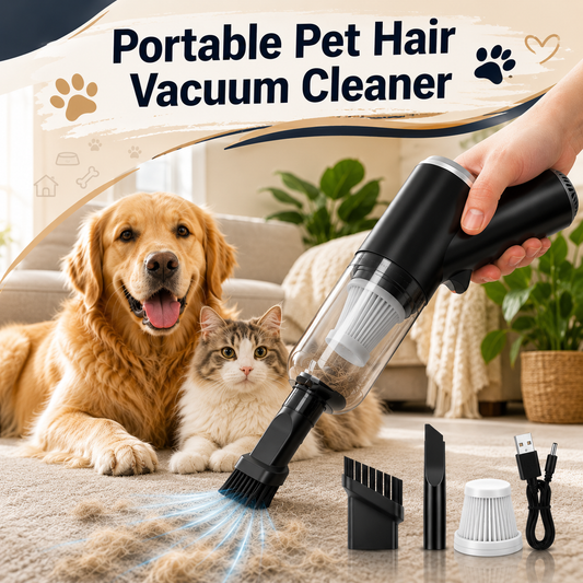 Portable Pet Hair Vacuum Cleaner | Cordless Mini Vacuum for Cat & Dog Fur