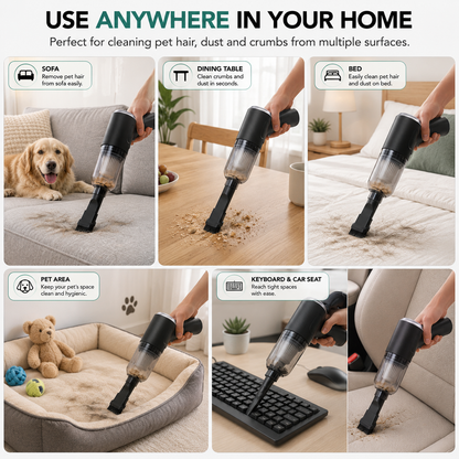 Portable Pet Hair Vacuum Cleaner | Cordless Mini Vacuum for Cat & Dog Fur
