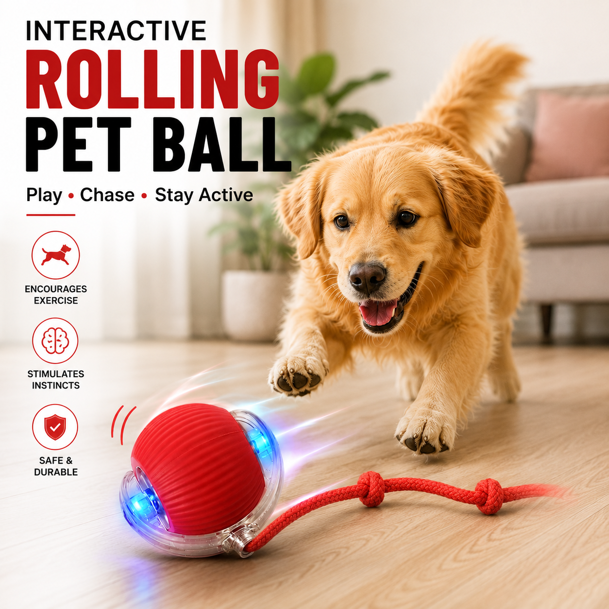 SpeedyTail Interactive Rolling Pet Toy