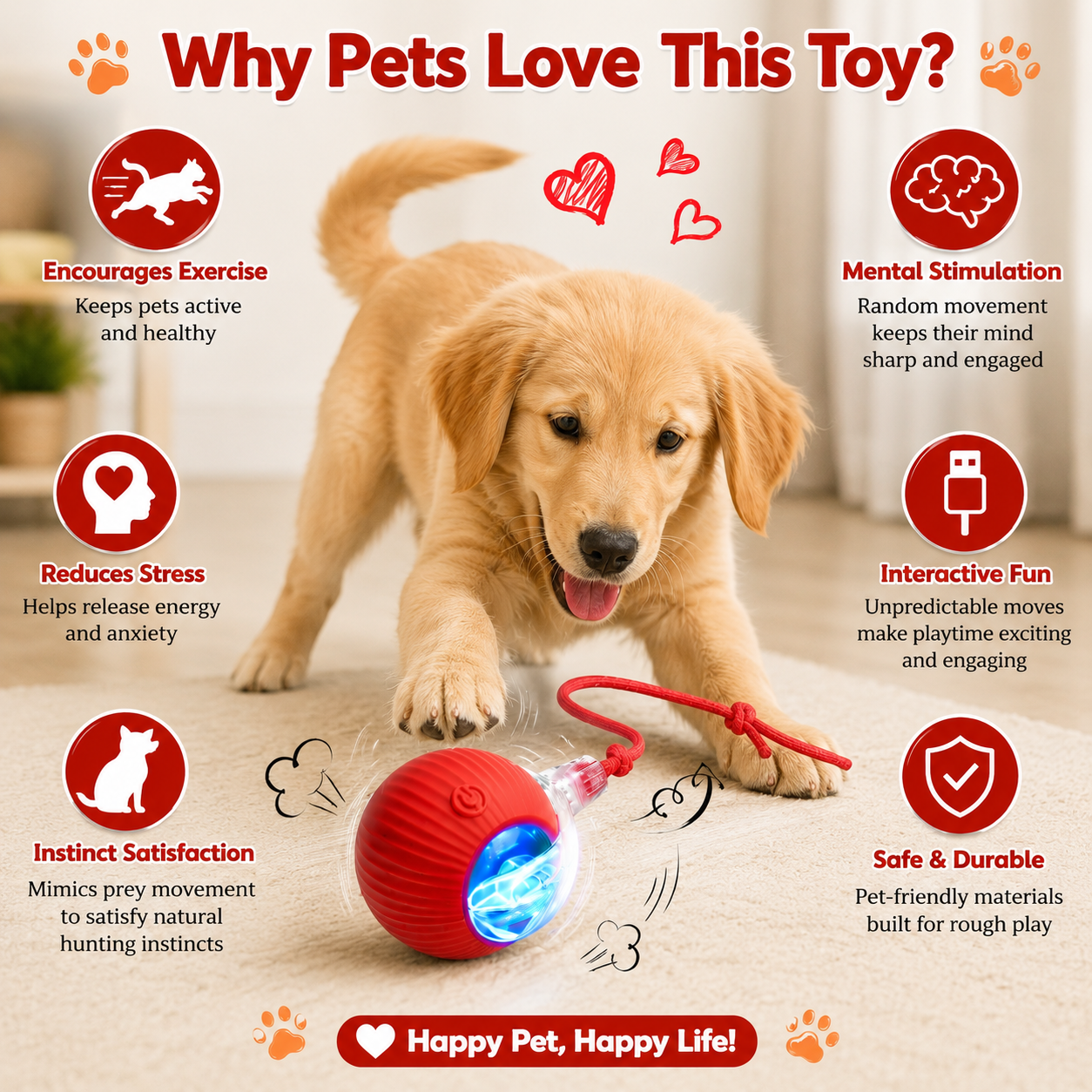 SpeedyTail Interactive Rolling Pet Toy